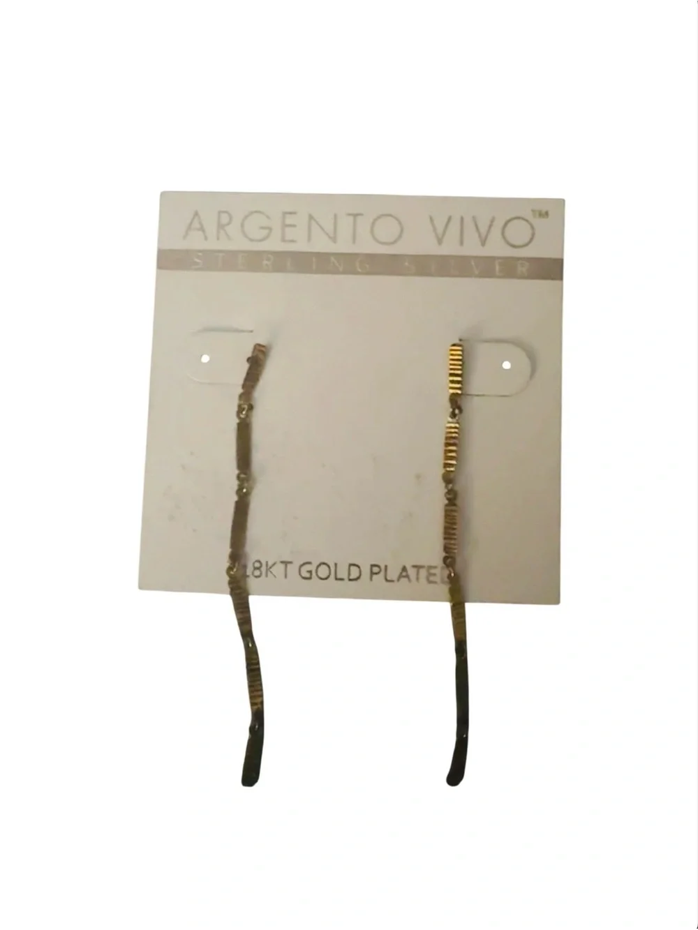 Argento Vivo 18K gold-plated sterling silver textured linear drop earrings